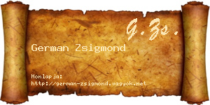 German Zsigmond névjegykártya